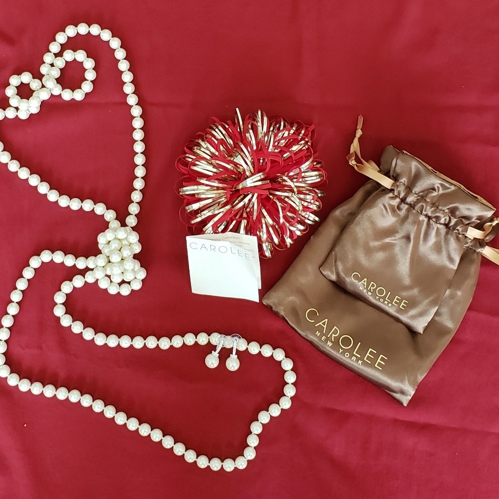 NWOT CaroLee  PAVE CAP DROP EARRING & STRAND